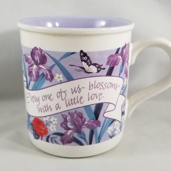 Carlton Cards Stoneware Everyone Blossoms with Love Butterfly Mug Coffee Tea - Picture 6 of 9